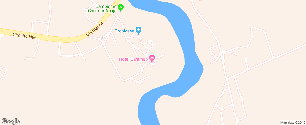 Отель Islazul Canimao на карте Кубы