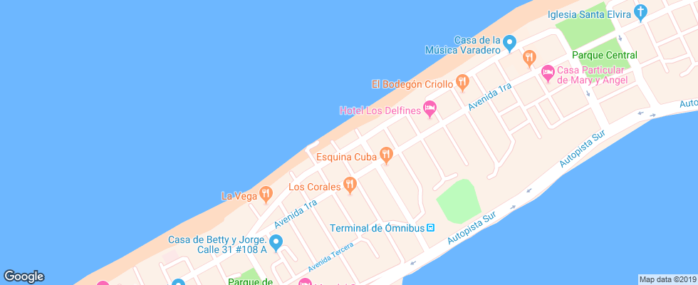 Отель Islazul Club Tropical на карте Кубы