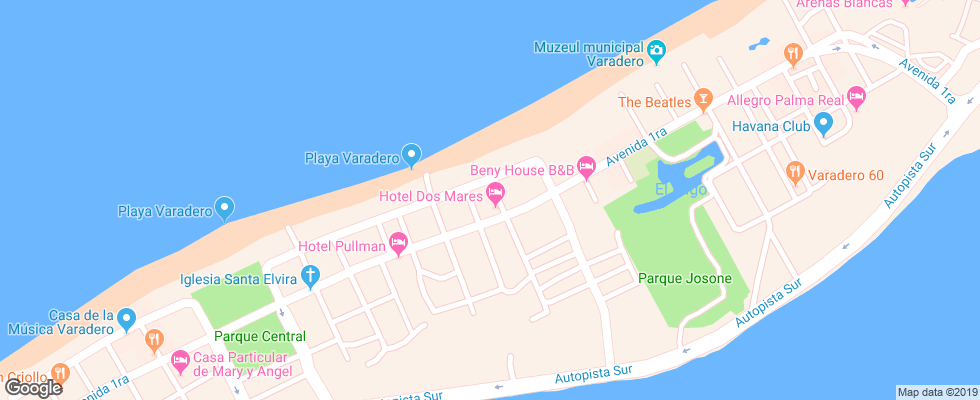 Отель Islazul Dos Mares на карте Кубы