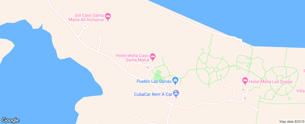 Отель Melia Cayo Santa Maria на карте Кубы
