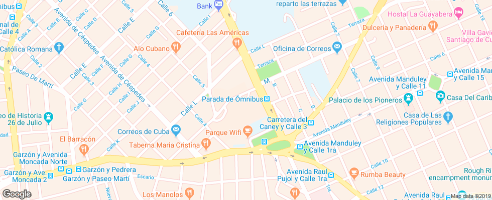 Отель Melia Santiago на карте Кубы