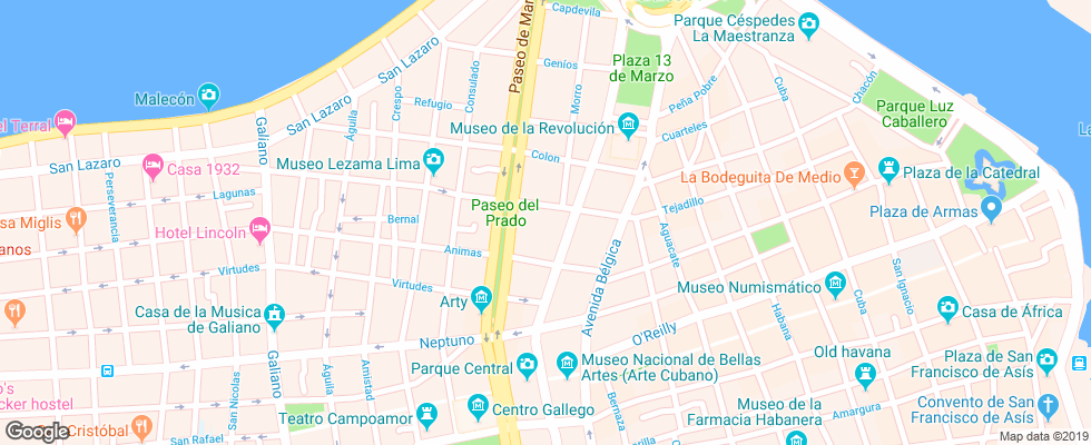 Отель Mercure Sevilla на карте Кубы