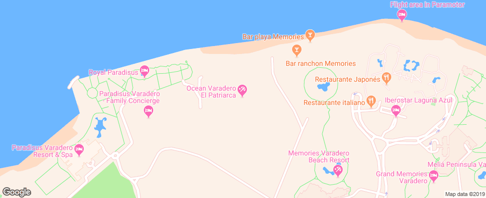 Отель Ocean Varadero El Patriarca на карте Кубы