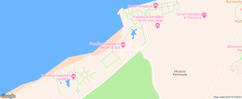 Отель Paradisus Varadero Resort & Spa на карте Кубы