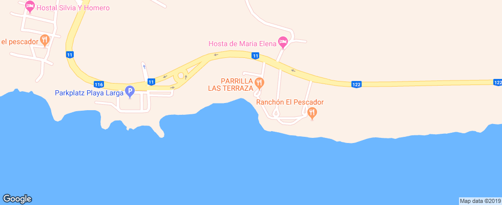 Отель Playa Larga на карте Кубы