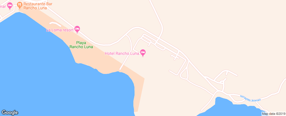 Отель Rancho Luna на карте Кубы