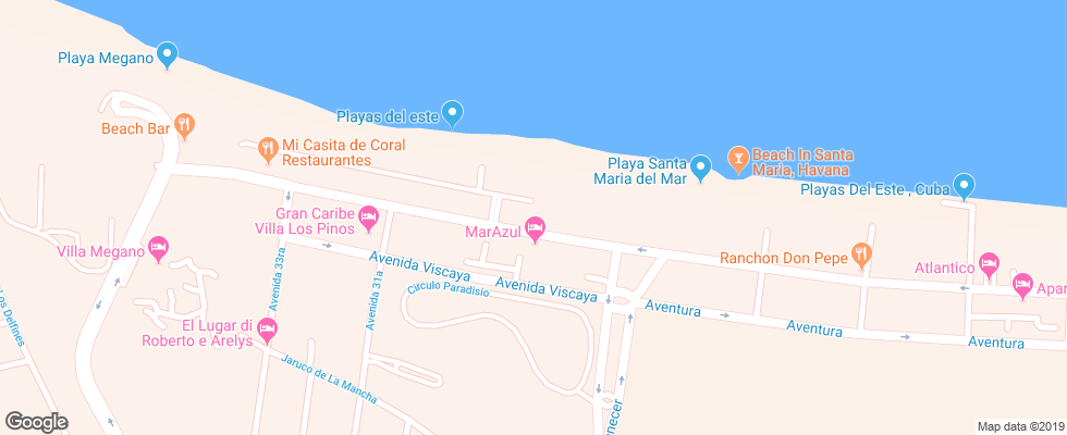 Отель Tropicoco Beach Club на карте Кубы