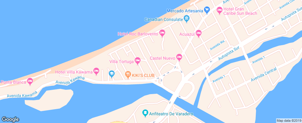 Отель Villa Tortuga Hotel на карте Кубы