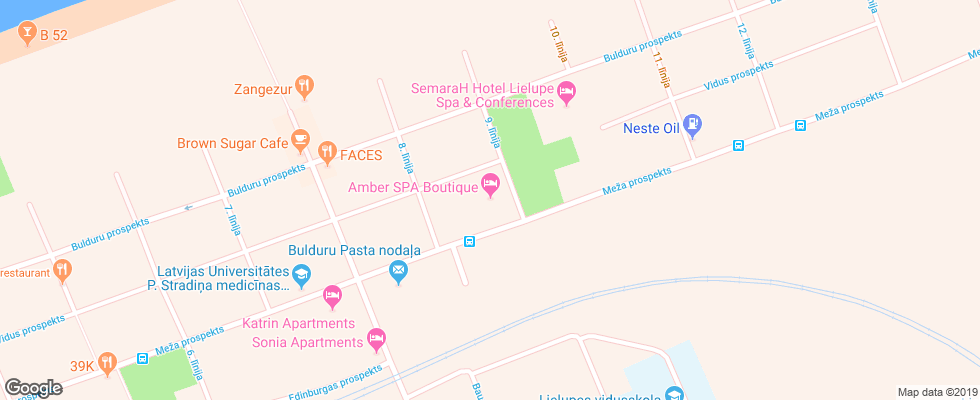 Отель Amber Spa Boutique на карте Латвии