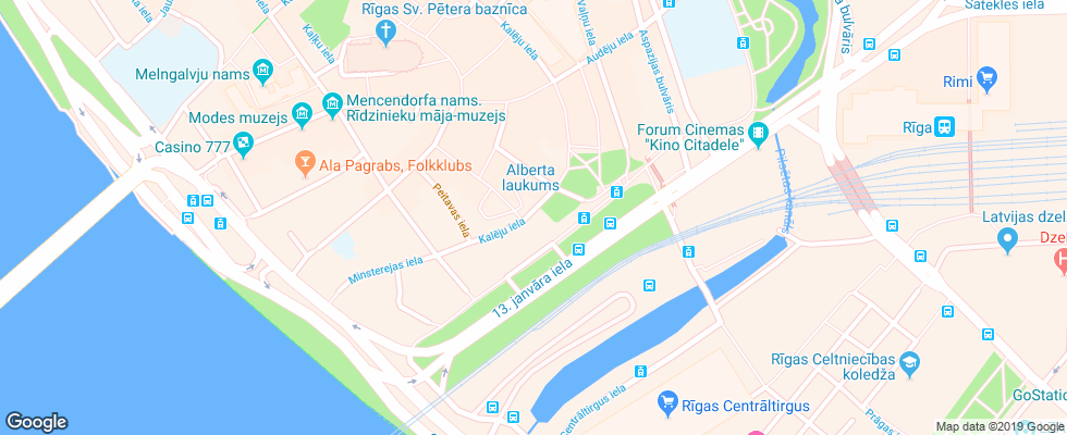 Отель Avalon на карте Латвии