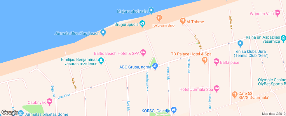 Отель Baltic Beach Hotel & Spa на карте Латвии