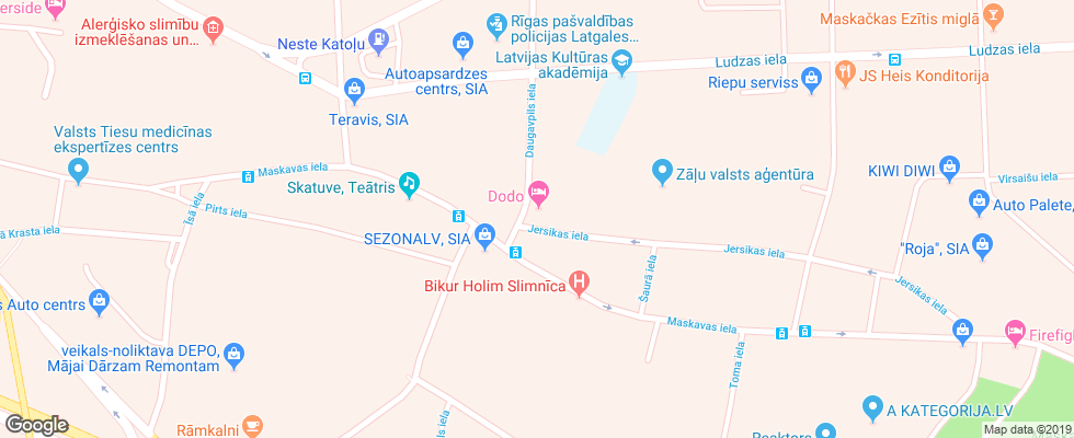 Отель Dodo на карте Латвии