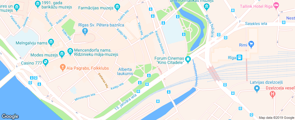 Отель Forums на карте Латвии