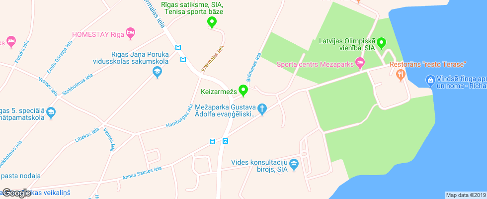 Отель Keizarmezs на карте Латвии