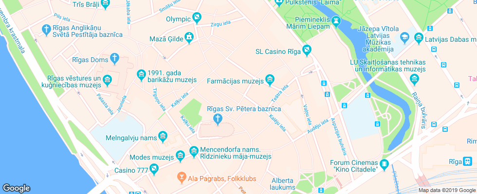 Отель Konventa Seta на карте Латвии