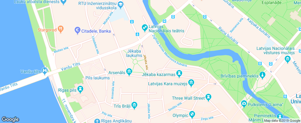 Отель Pullman Riga Old Town на карте Латвии