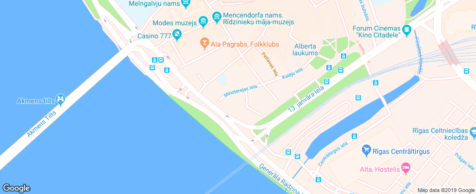 Отель Rixwell Old Riga Palace на карте Латвии