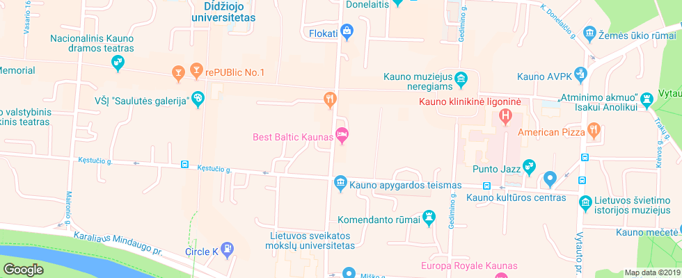 Отель Best Baltic Kaunas на карте Литвы