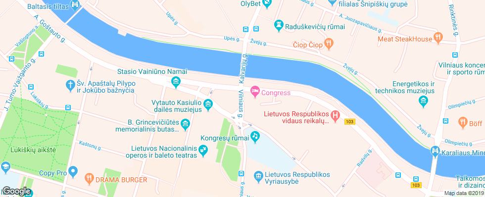 Отель Congress на карте Литвы
