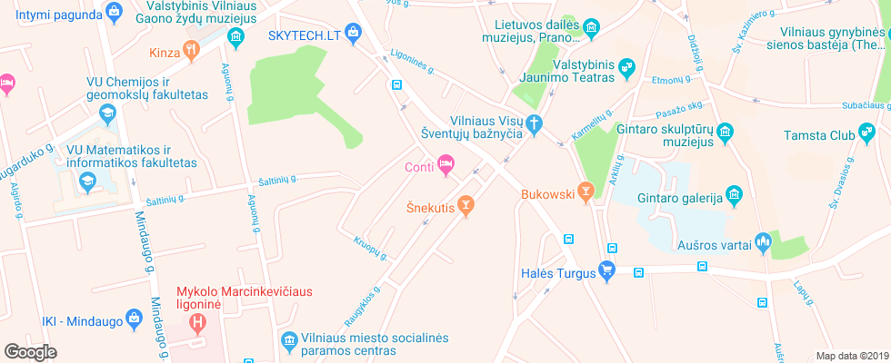 Отель Conti на карте Литвы