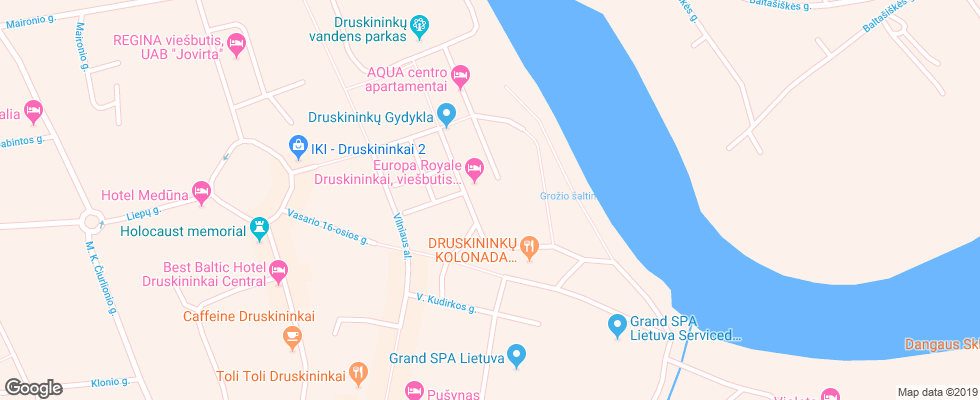 Отель Druskininkai Hotel на карте Литвы