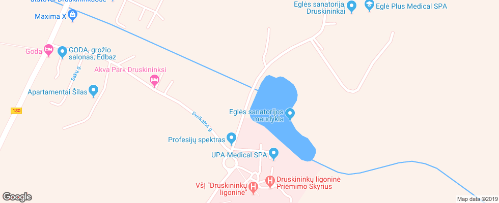 Отель Egle Plus на карте Литвы