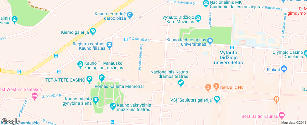 Отель Hof на карте Литвы
