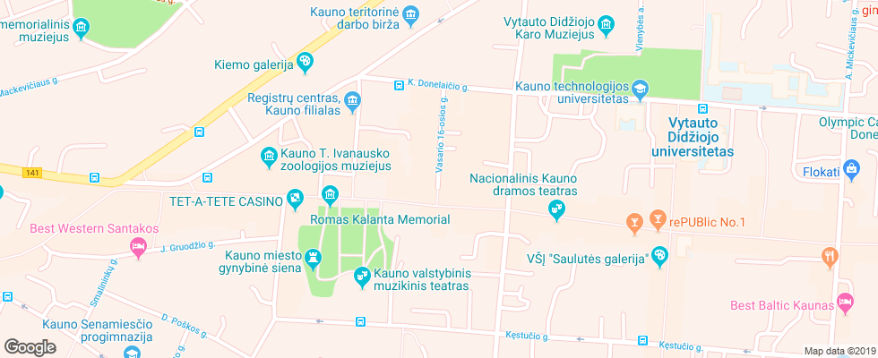 Отель Kaunas City на карте Литвы