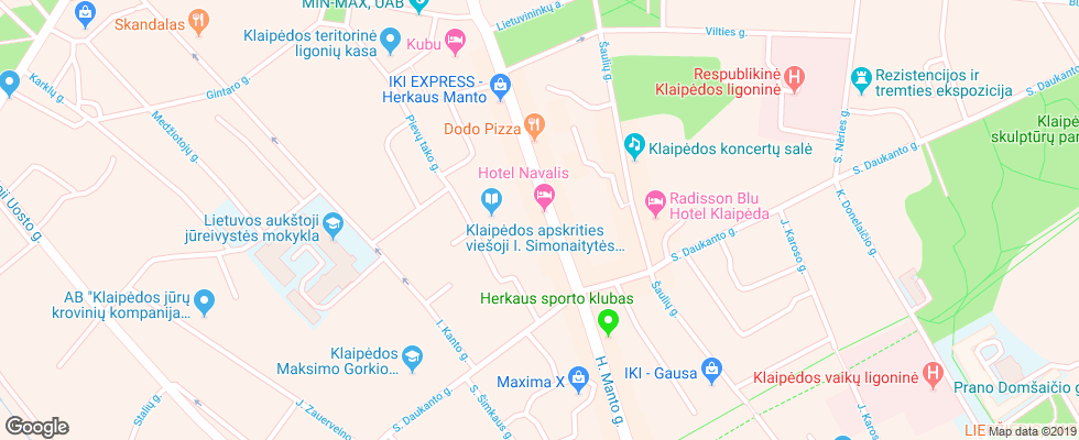 Отель Navalis на карте Литвы