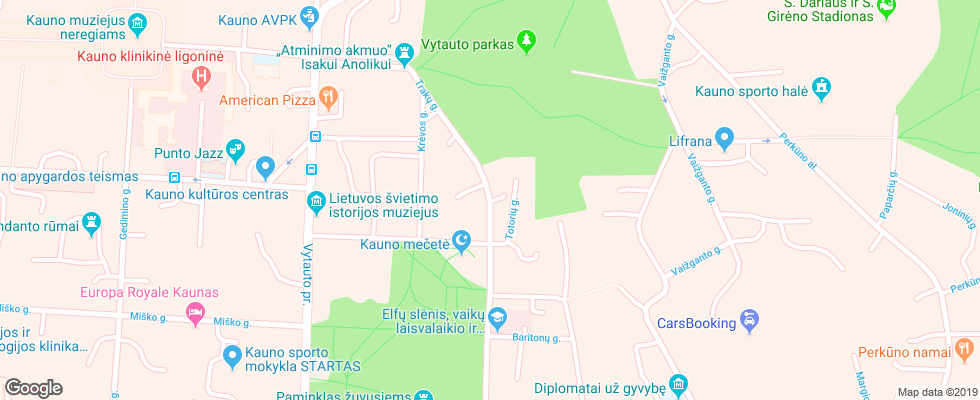 Отель Perkuno Namai на карте Литвы