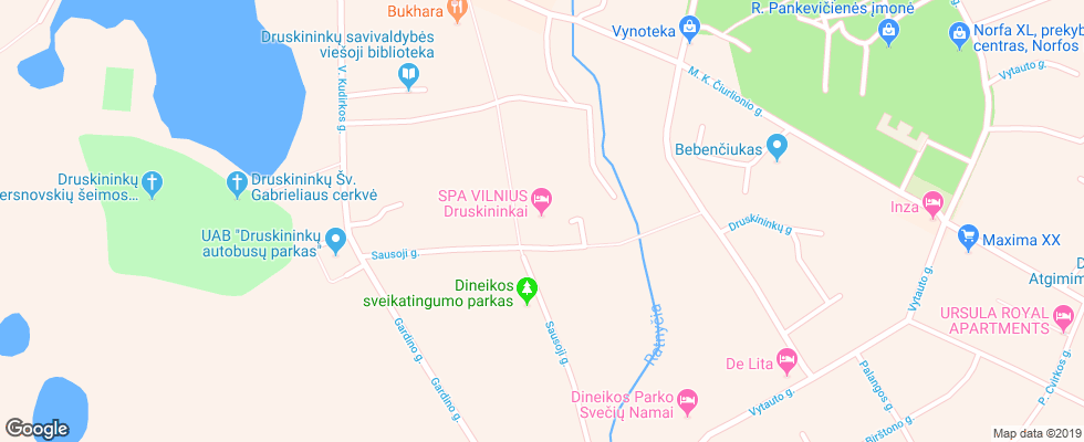 Отель Spa Vilnius Druskininkai на карте Литвы