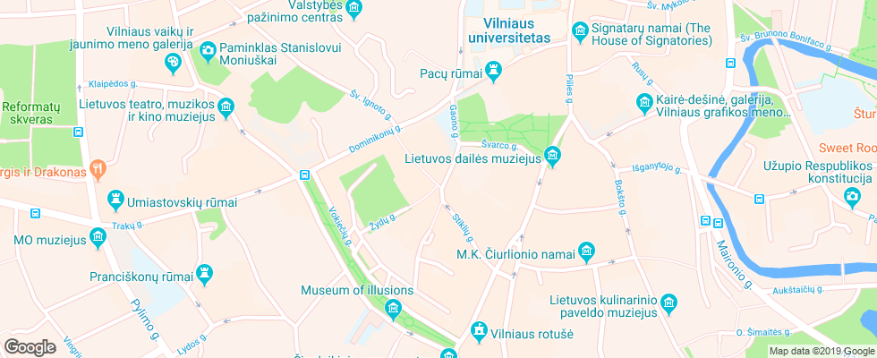 Отель Stikliai на карте Литвы