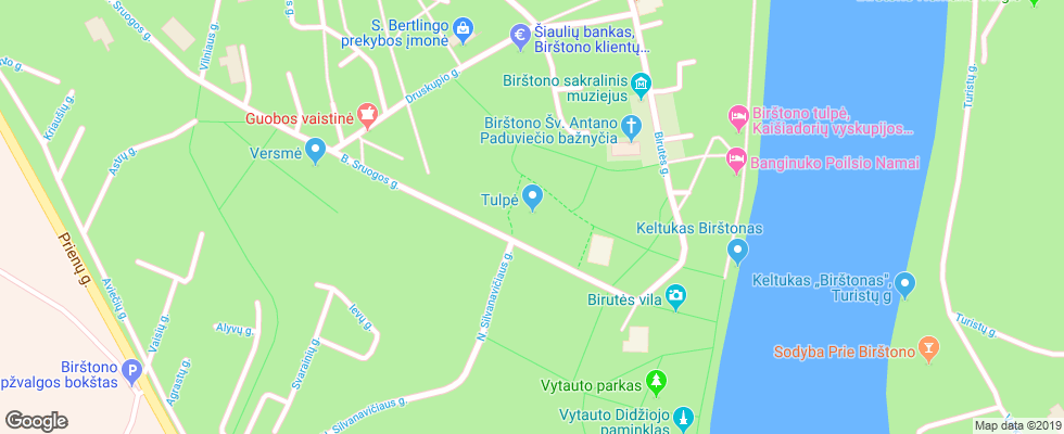 Отель Tulpes на карте Литвы