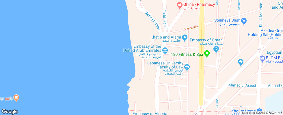 Отель Lancaster Eden Bay на карте Ливана