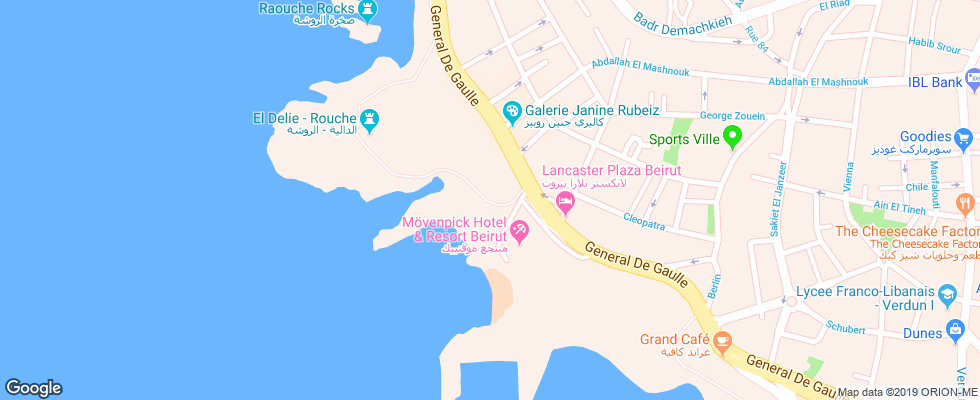 Отель Lancaster Plaza на карте Ливана