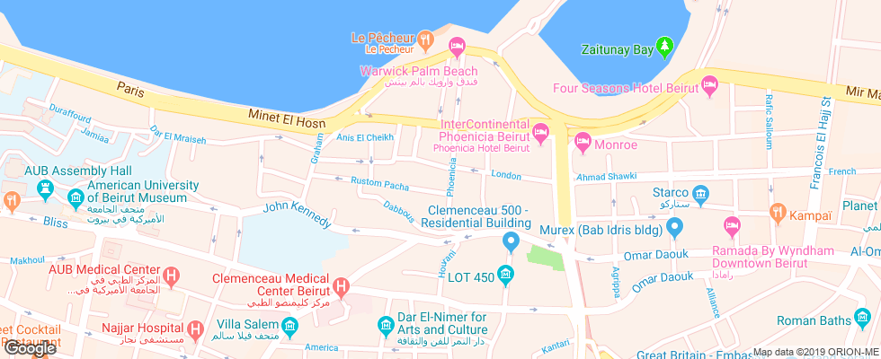 Отель Radisson Blu Martinez на карте Ливана