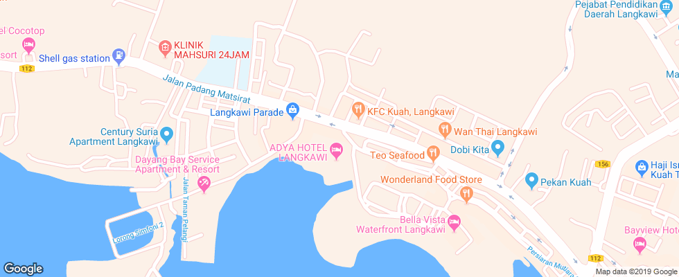 Отель Adya Hotel Langkawi на карте Малайзии