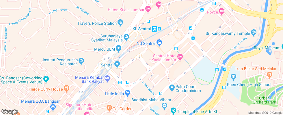 Отель Aloft Kuala Lumpur Sentral на карте Малайзии