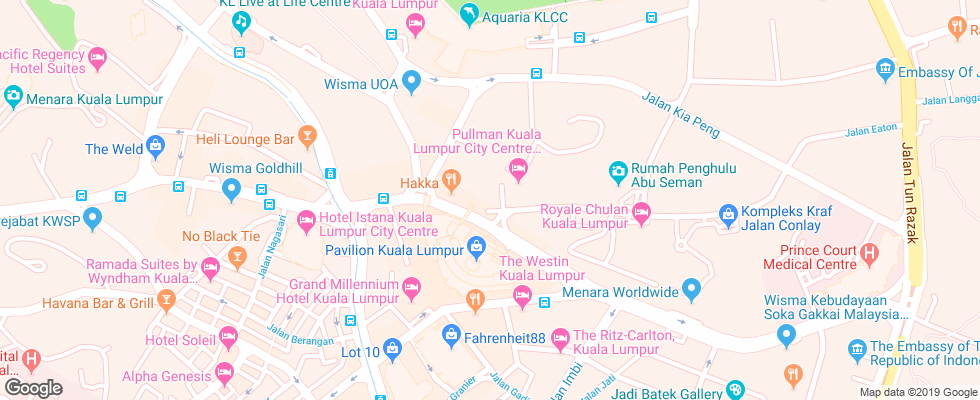 Отель Banyan Tree Kuala Lumpur на карте Малайзии