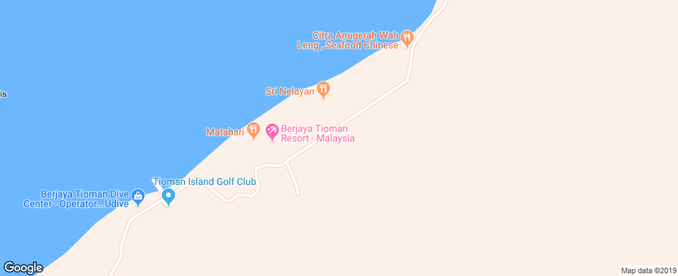 Отель Berjaya Tioman Beach Golf & Spa Resort на карте Малайзии