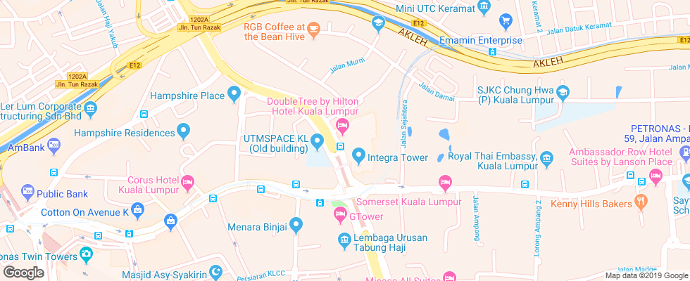 Отель Doubletree By Hilton Kuala Lumpur на карте Малайзии