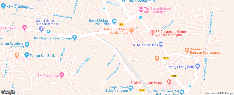 Отель Eastern & Oriental Hotel на карте Малайзии