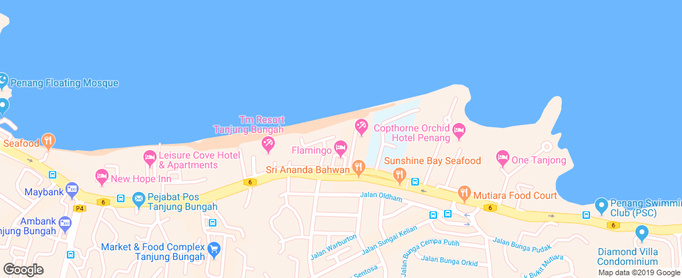 Отель Flamingo By The Beach на карте Малайзии