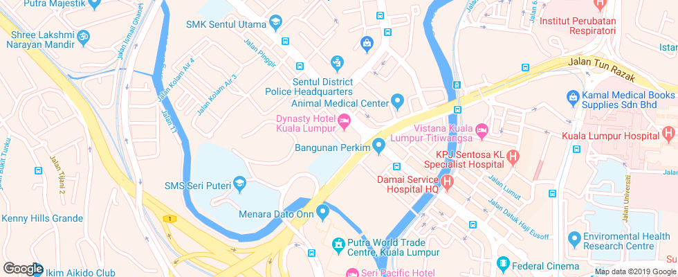 Отель Grand Pacific Kuala Lumpur на карте Малайзии