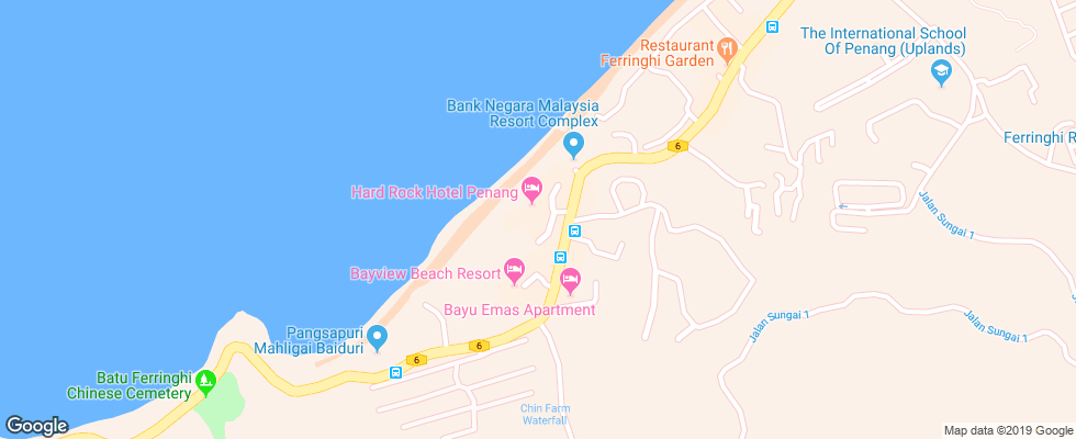 Отель Hard Rock Hotel Penang на карте Малайзии
