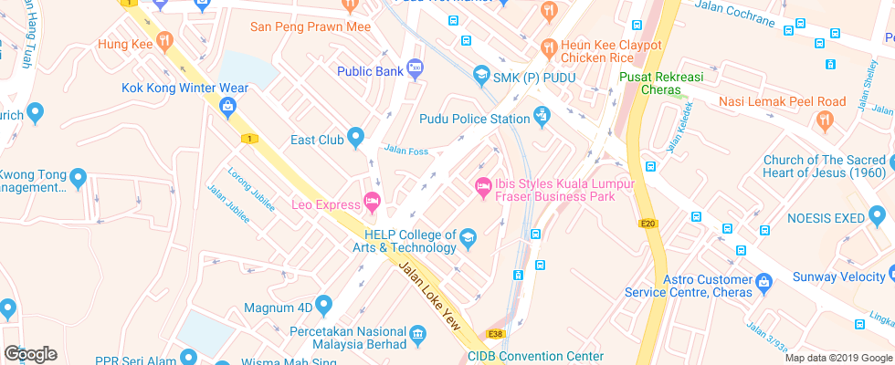 Отель Ibis Styles Fraser Business Park на карте Малайзии