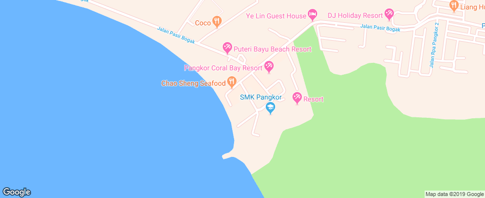 Отель Pangkor Sandy Beach Resort на карте Малайзии