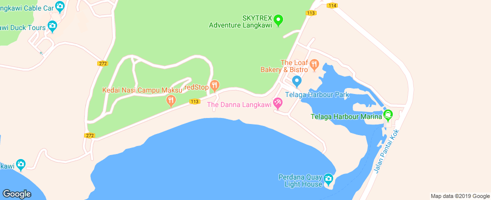 Отель The Danna Langkawi на карте Малайзии