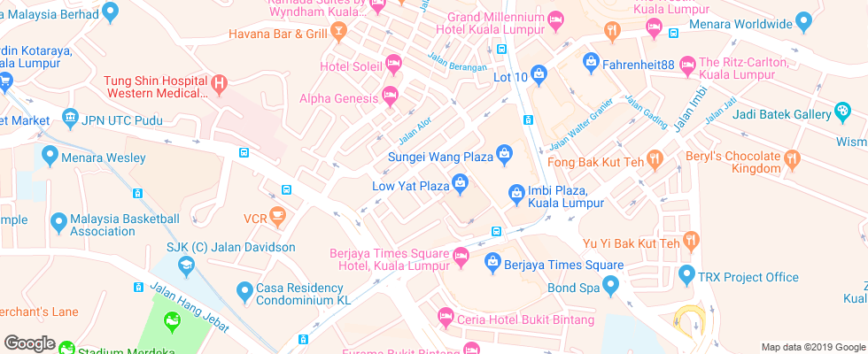 Отель The Royale Bintang Kuala Lumpur на карте Малайзии