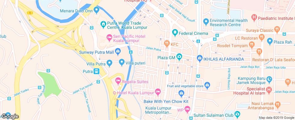 Отель Wira на карте Малайзии